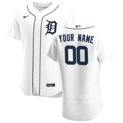 Detroit Tigers Custom Men's Nike White Home 2020 Authentic Player MLB Jersey